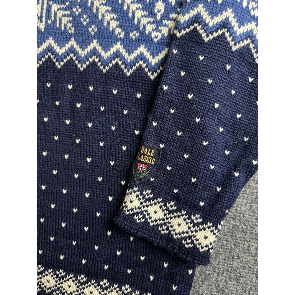 Mens Dale of Norway Nordic Wool Sweater Blue Made in Norway, Size M - Picture 2 of 7
